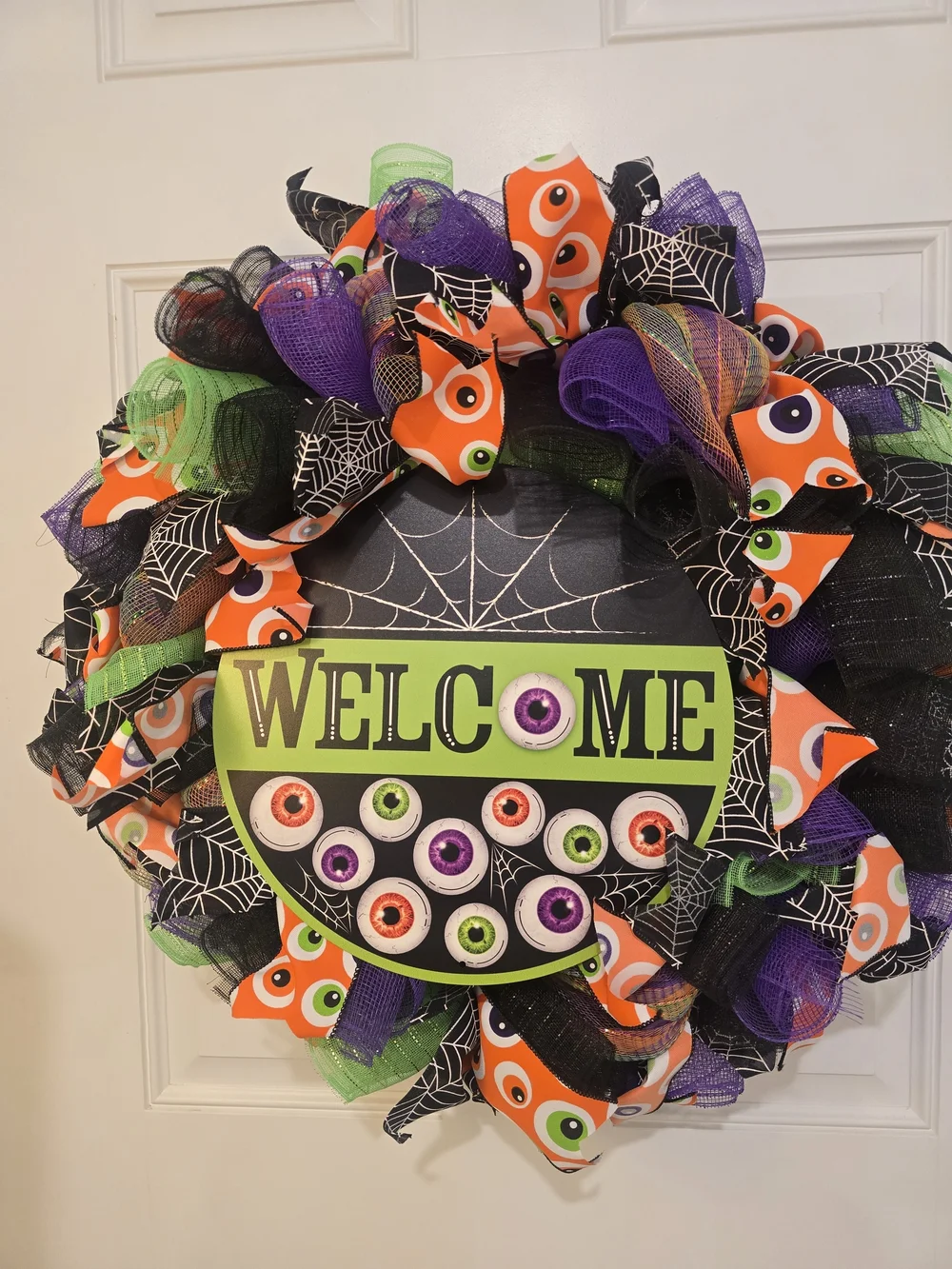 Halloween Eye Welcome Wreath Monster